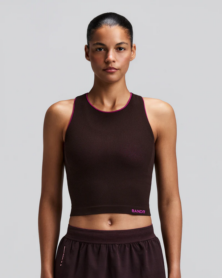 Bandit Women's StretchKnit Pop Stitch Run Tank - Espresso - AW26