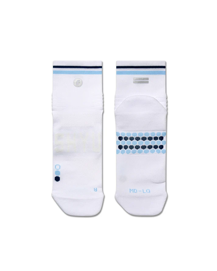 SHYU Racing Quarter Crew Socks - White/Chapel/Hill