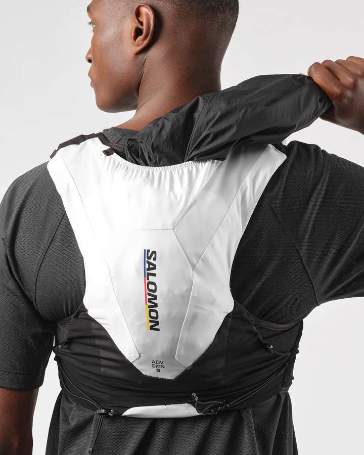 Salomon ADV Skin 5 Race Flag Unisex Vest with Flasks - White/Nautical Blue