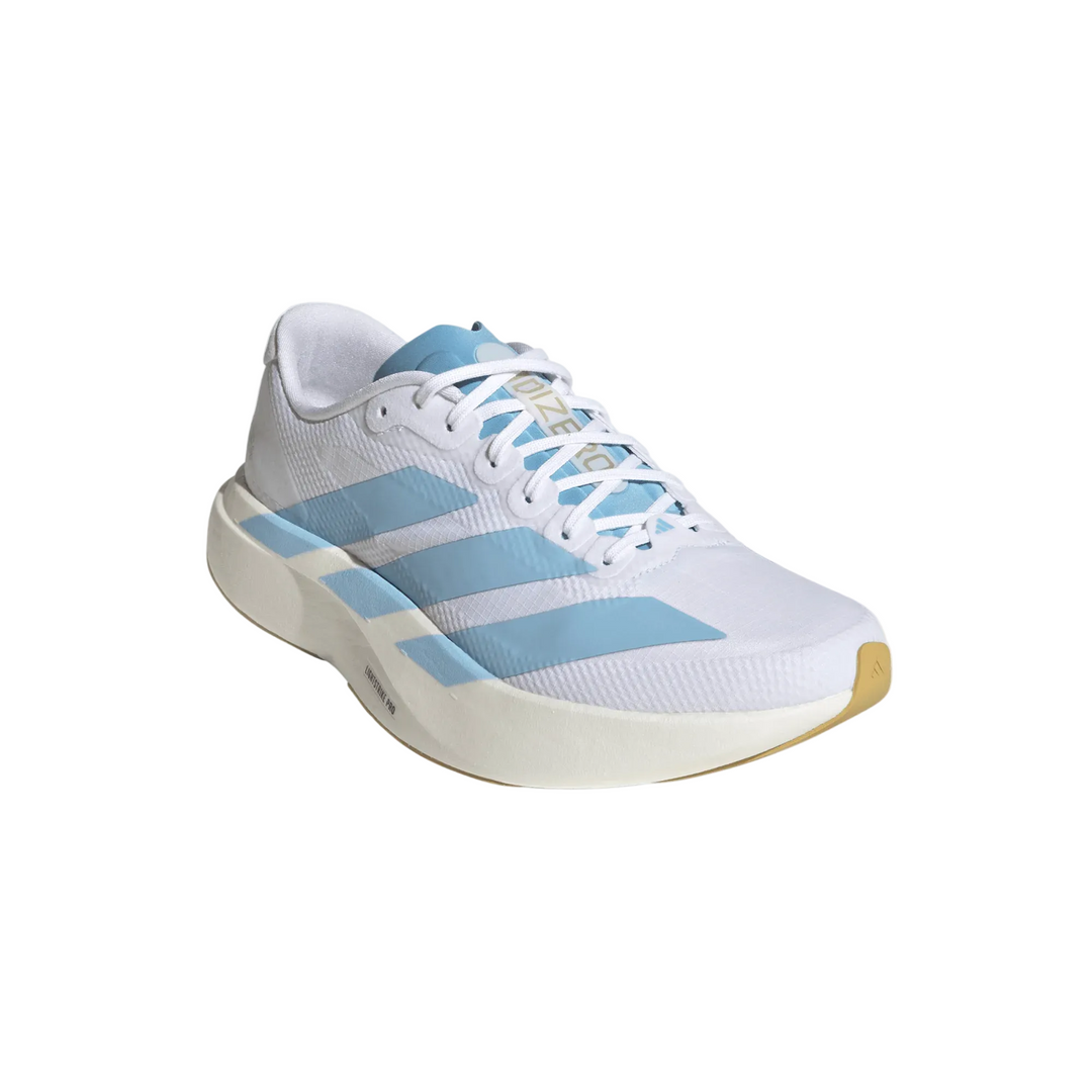 Adidas Womens Adizero Evo SL Woven - Footwear White/Clear Blue/Matte Gold - Neutral - SS26