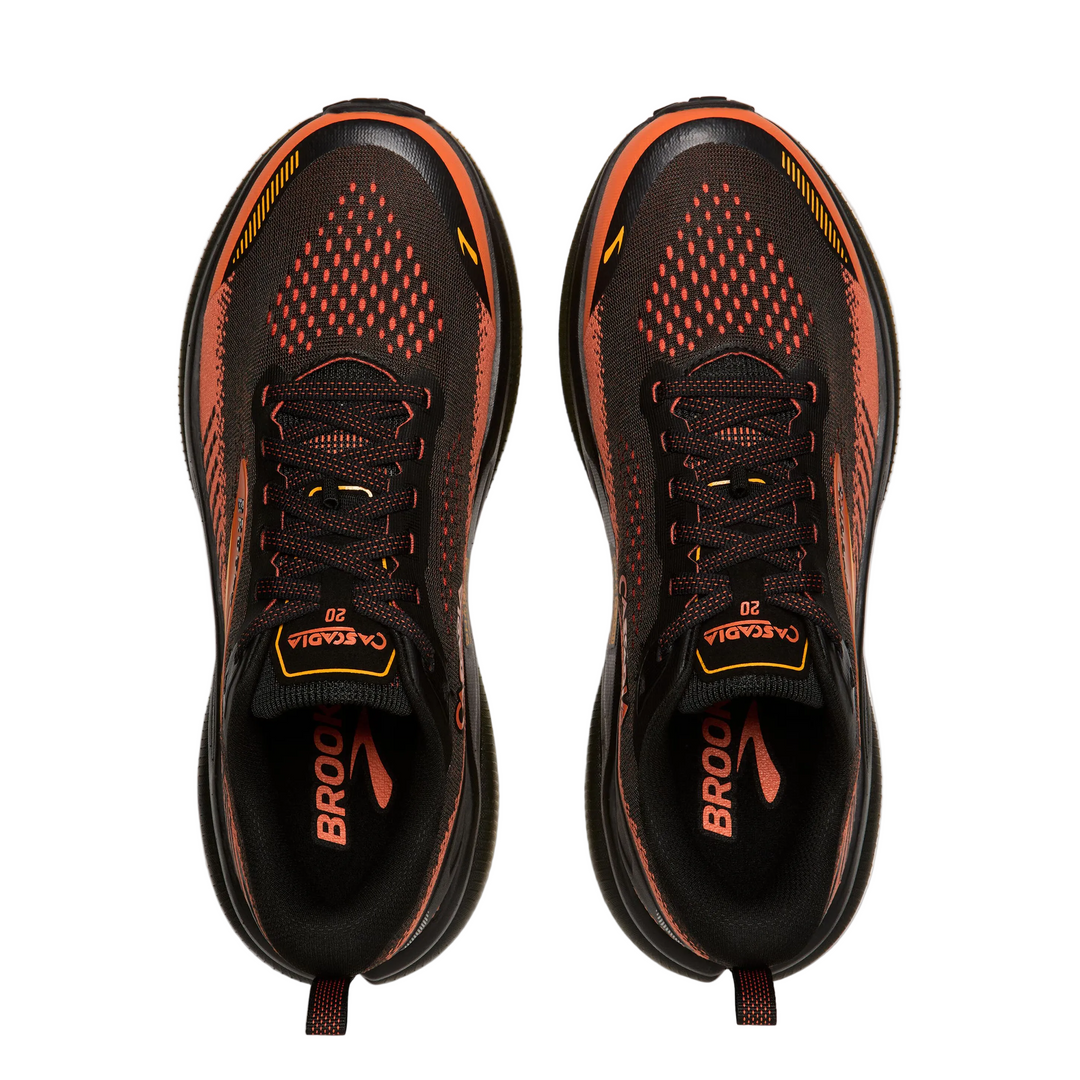 Brooks Mens Cascadia 20 - Black/Tigerlily/Orange - Trail - AW26