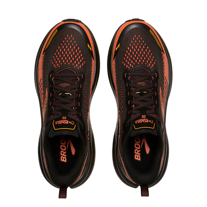 Brooks Mens Cascadia 20 - Black/Tigerlily/Orange - Trail - AW26
