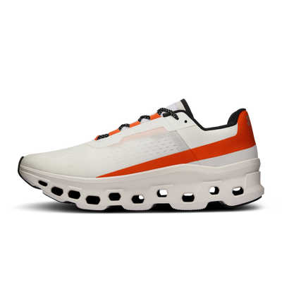 ON Mens Cloudmonster - Undyed White/Flame