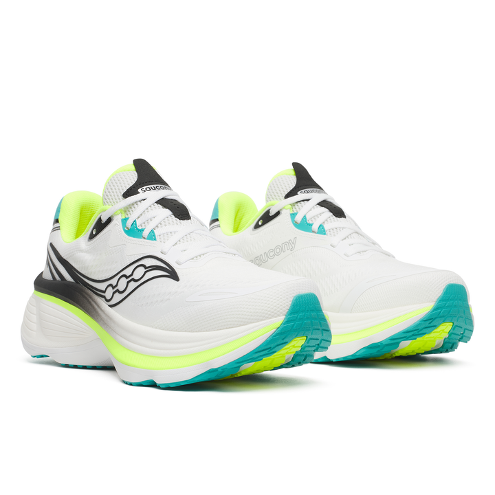 Saucony Mens Hurricane 26 - White/Citron- Stability - AW26