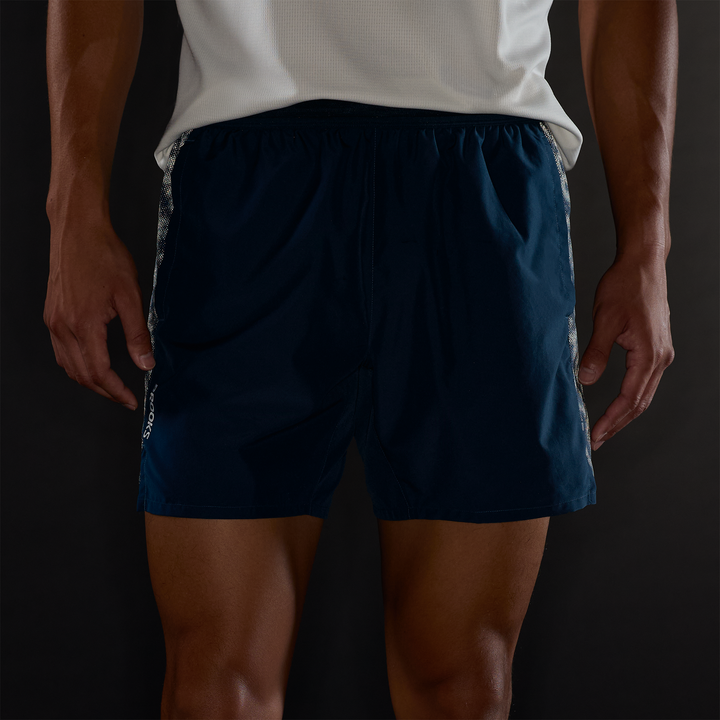 Brooks Mens Dash Short - Reflective Wordmark/Indigo - AW26