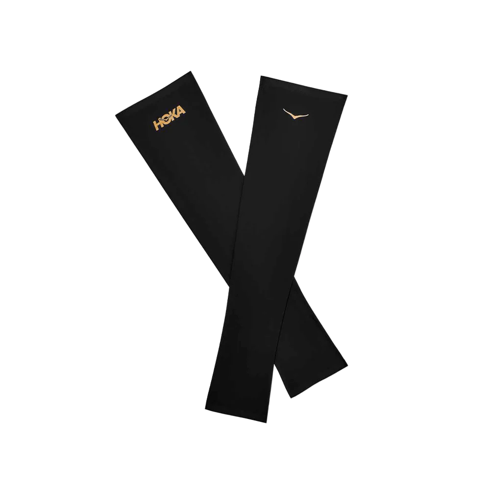 Hoka Unisex Airolite Arm Sleeves - Koshi Tan-Tan Black/Gold