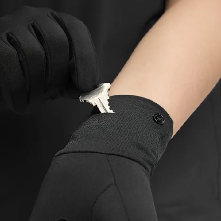 Hoka Unisex Airolite Run Gloves - Koshi Tan-Tan Black/Gold