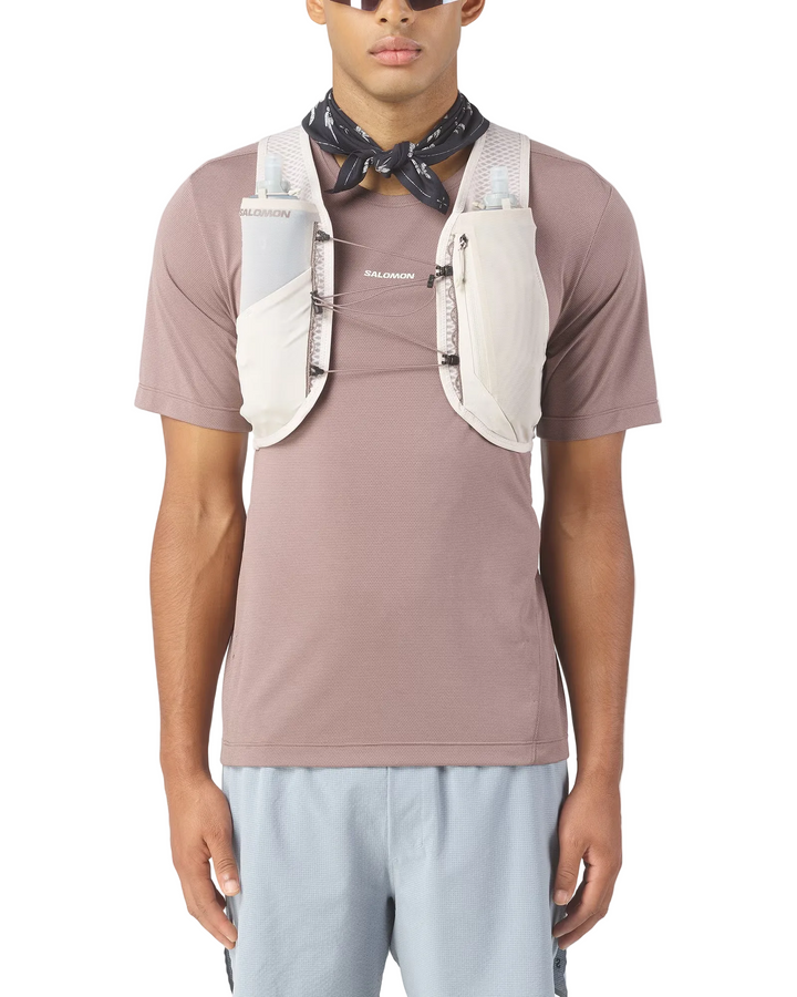 Gilet unisexe Salomon GRVL Skin 4 avec flasques - Silver Cloud/Iron