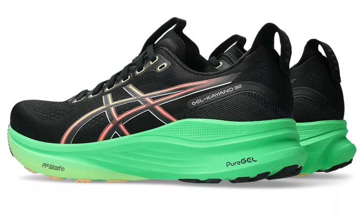 Asics Mens Gel Kayano 32 - Black/Vital Green - Stability - SS26