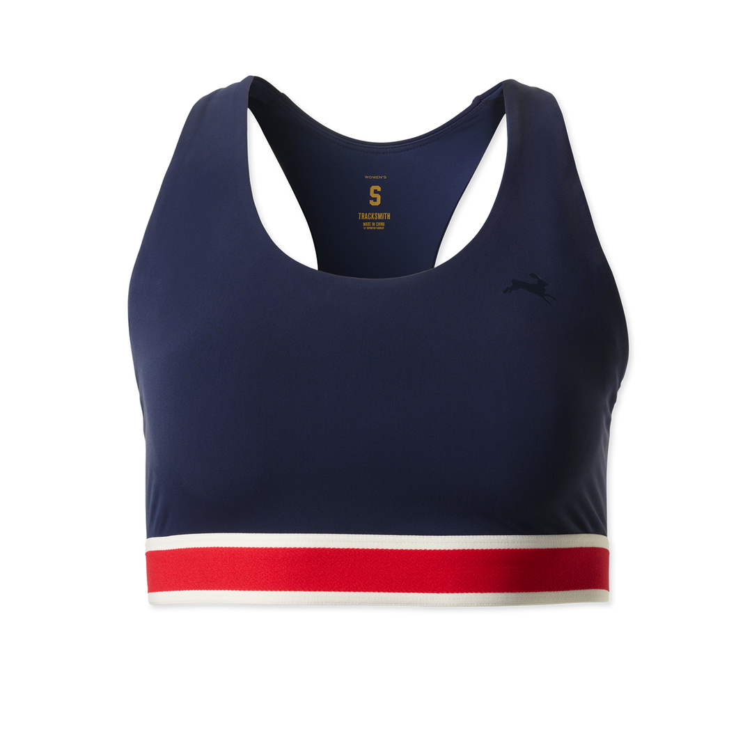 Tracksmith Womens Run Bra - Navy - AW25
