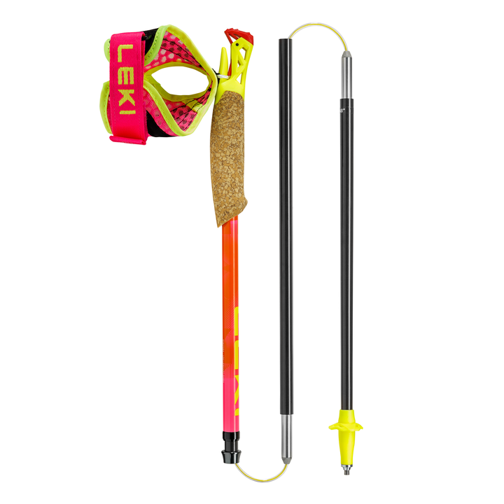 Leki Ultratrail FX.One SL (Super Lite)Trail Running Poles - Neon Pink/Pastel Orange/Neon Yellow