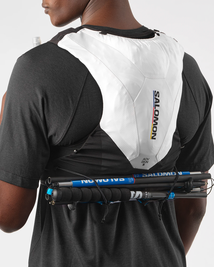 Salomon ADV Skin 5 Race Flag Unisex Vest with Flasks - White/Nautical Blue