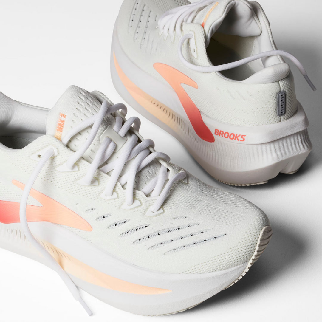 Brooks Womens Glycerin Max 2 - White/Coral/Peach - Neutral - SS26