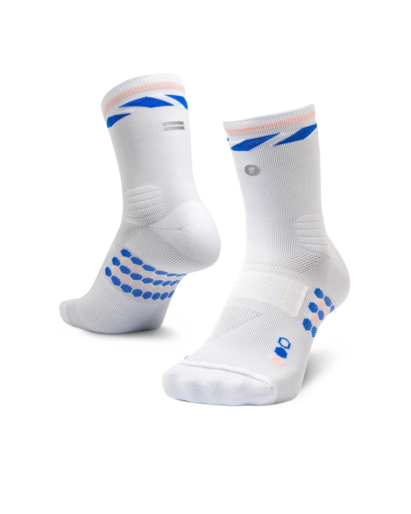 SHYU Racing Half Crew Socks - White/Sash/Melon