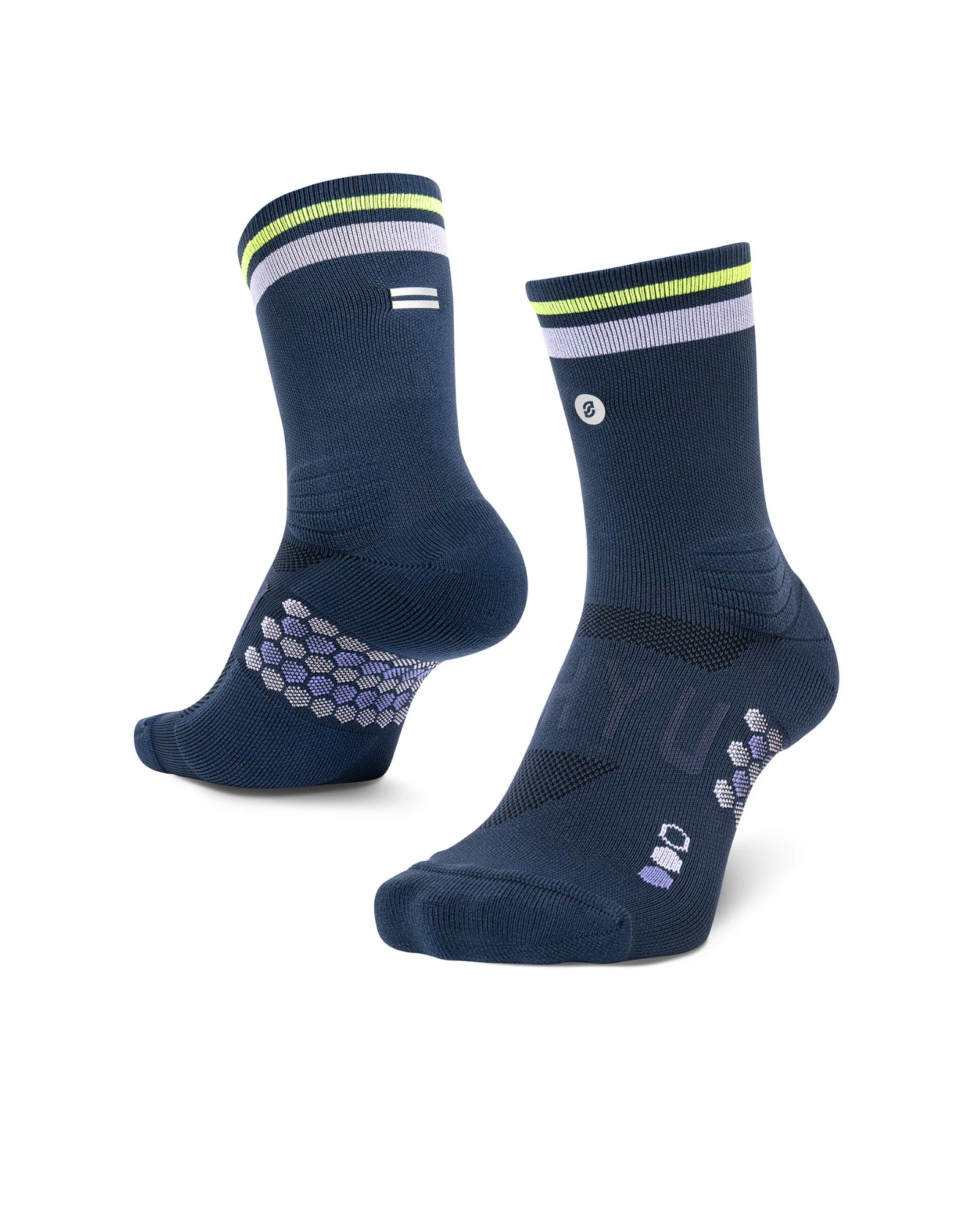 SHYU Racing Half Crew Socks - Midnight/Mauve/Neon