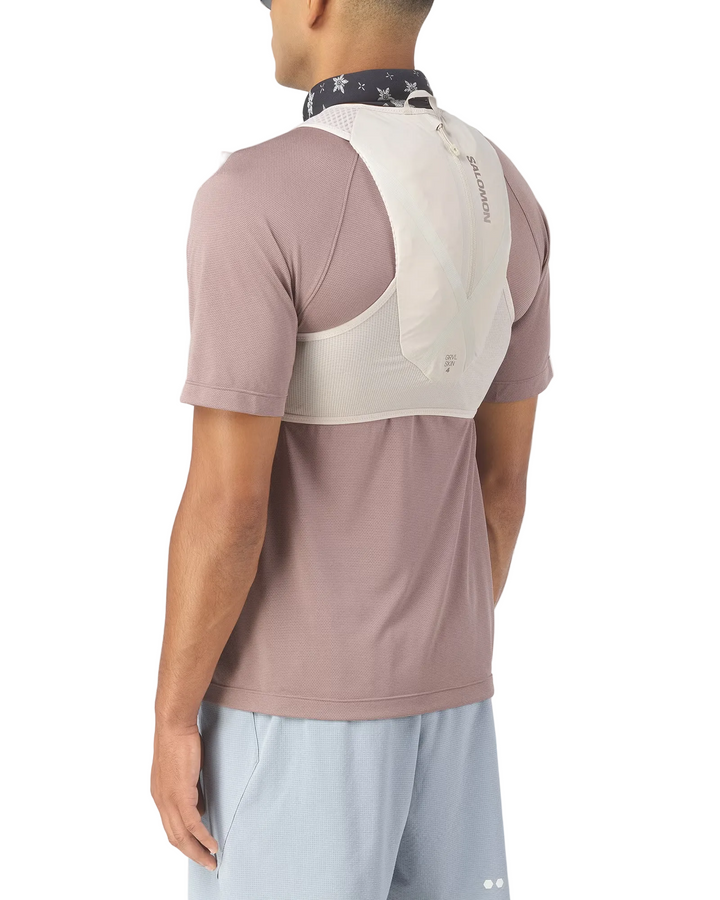 Gilet unisexe Salomon GRVL Skin 4 avec flasques - Silver Cloud/Iron