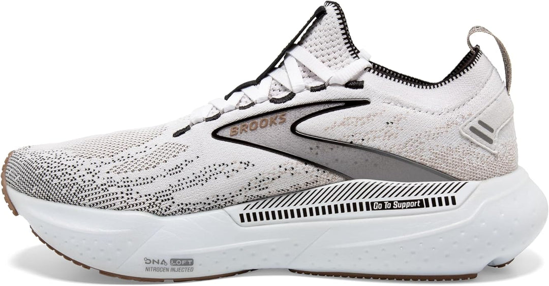 Brooks Womens Glycerin StealthFit GTS 21 - White/Grey/Black - Neutral