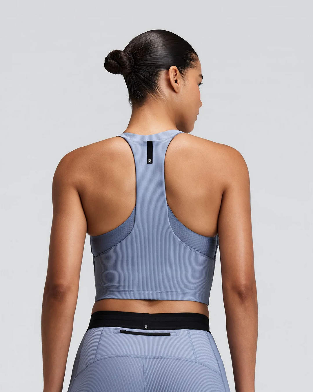 Bandit Women's Striped Cadence Zip Front Race Crop - Steel Horizon/Pavilion Blue - AW26