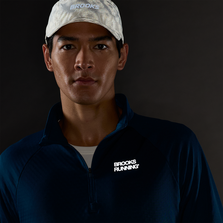 Brooks Mens Thermal Reflective 1/2 Zip - Indigo/Reflective - AW26