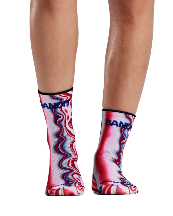 Bandit Lite Run Quarter Socks ( 2 Pack ) - Melted Stripe Gradient - AW26