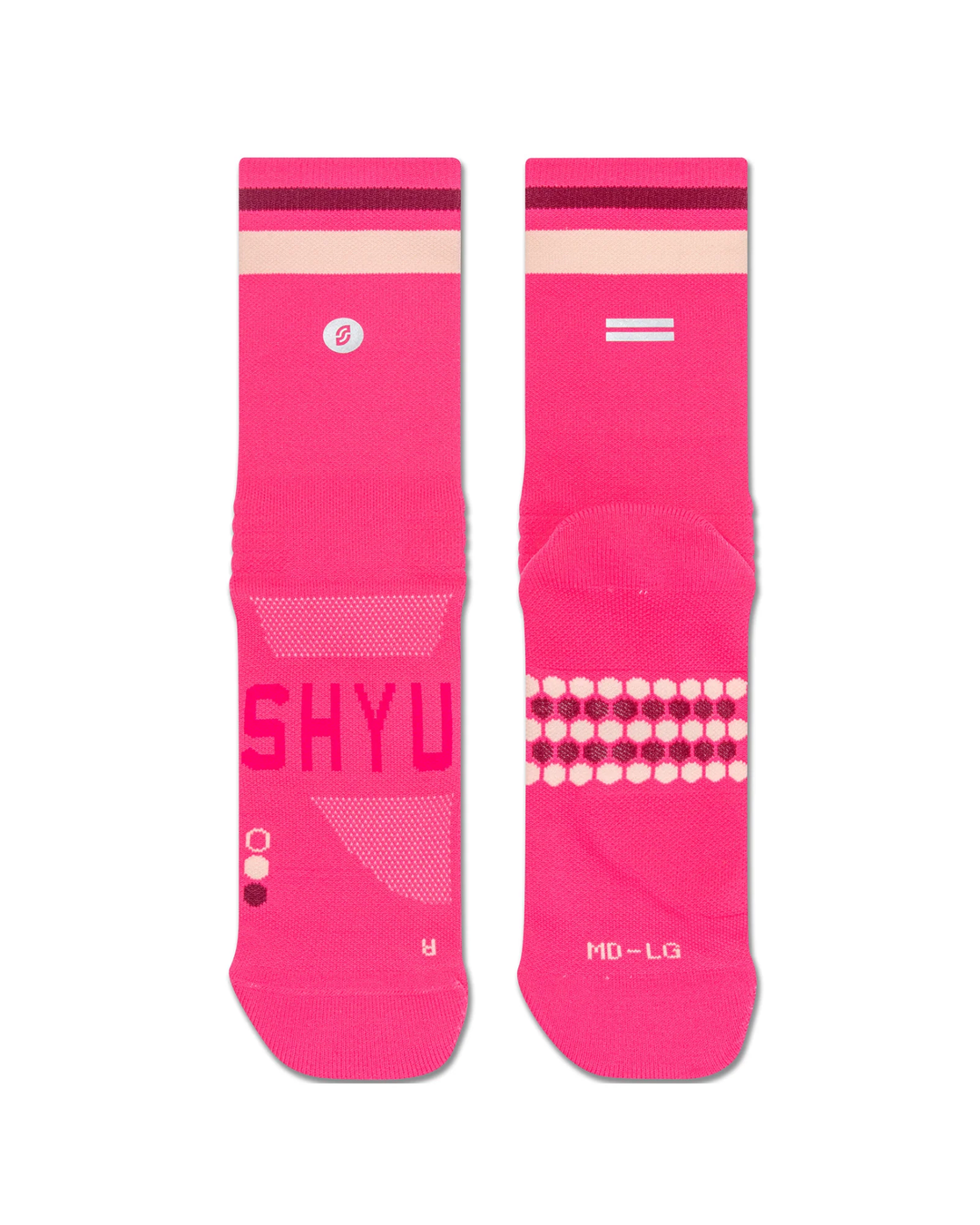 SHYU Racing Half Crew Socks - Pink/Plum/Blush