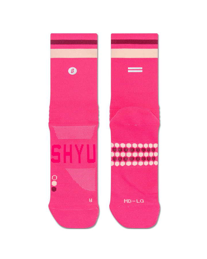 SHYU Racing Half Crew Socks - Pink/Plum/Blush
