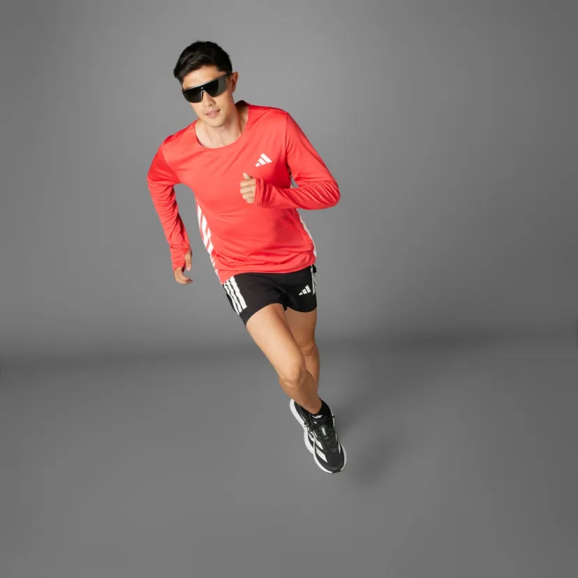 Adidas Mens Adizero Long Sleeve Tee - Semi Lucid Red