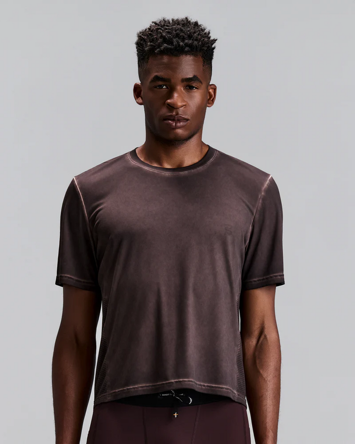 Bandit Men's FrioSoft Perforated Box Tee - Micro Geo Gradient - Espresso - AW26