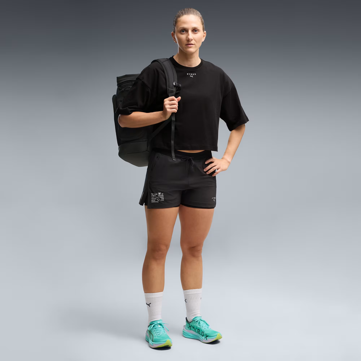 Puma x Hyrox Womens Cropped Lifestyle Tee - Puma Black - AW26