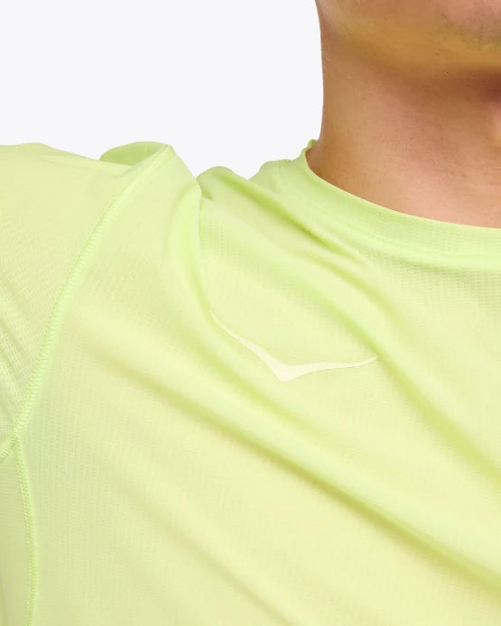 Hoka Mens Airolite Run Short Sleeve - Lettuce