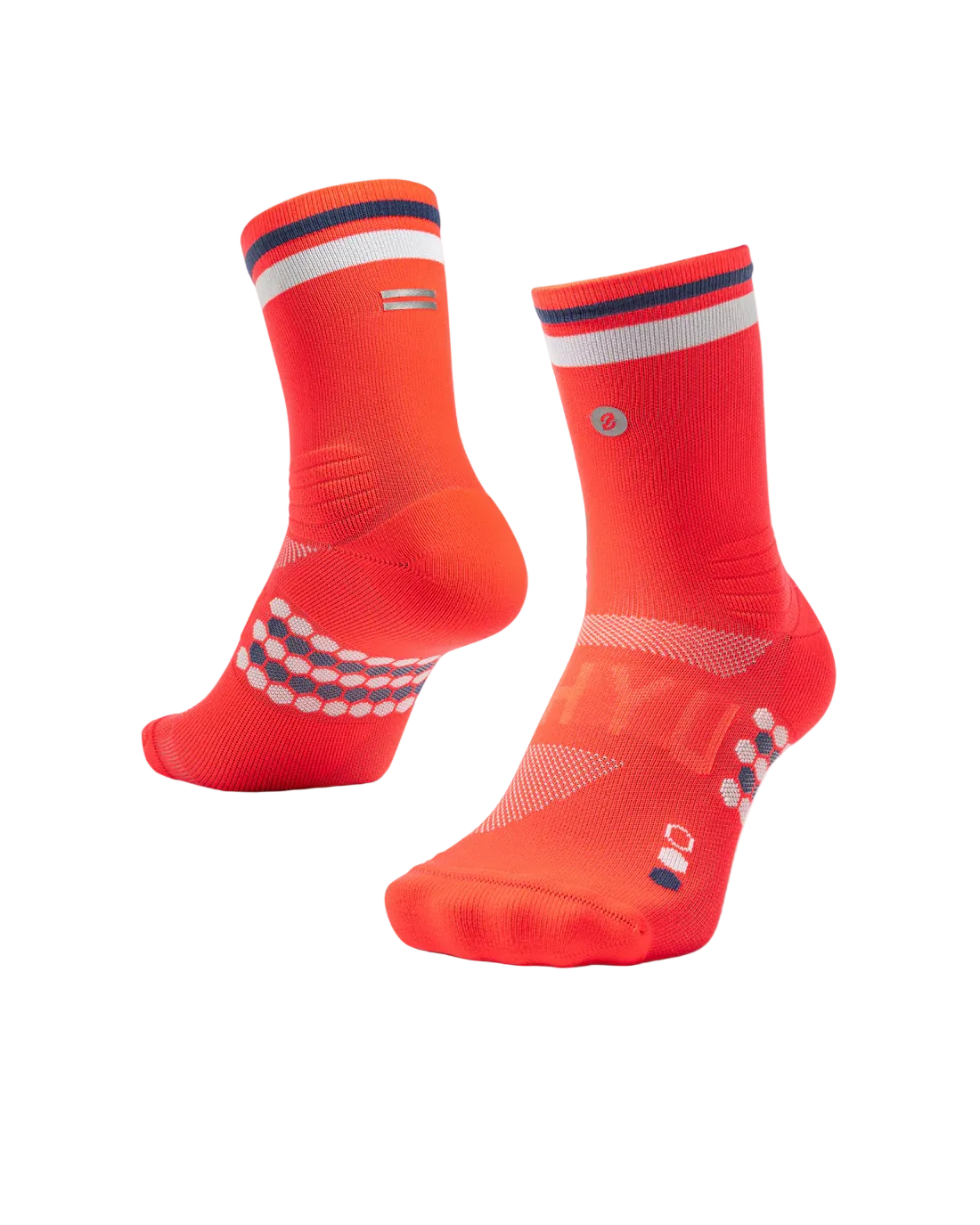 SHYU Racing Half Crew Socks - Poppy/White/Pencil