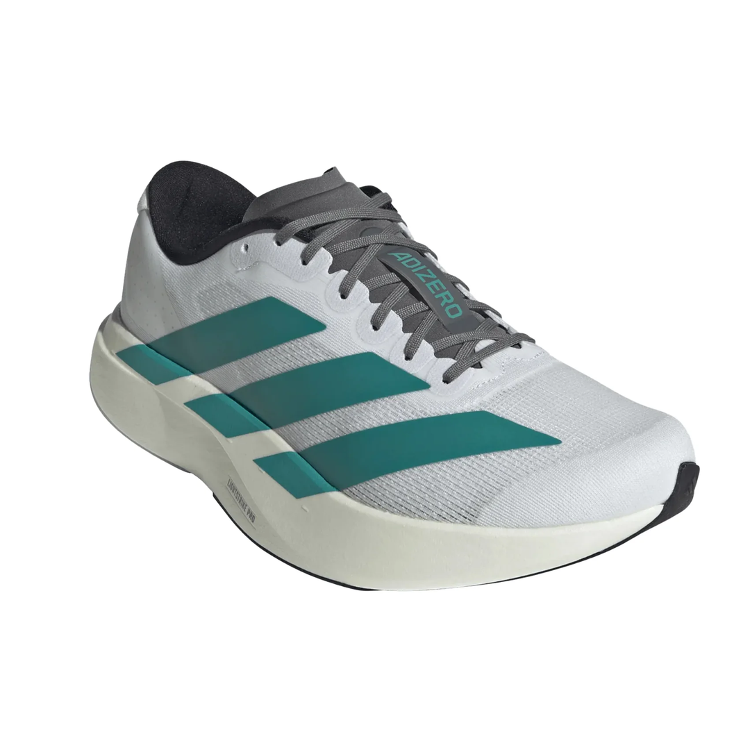 Adidas Mens Adizero Evo SL - Cloud White/Pure Teal/Grey Four - Neutral - AW25