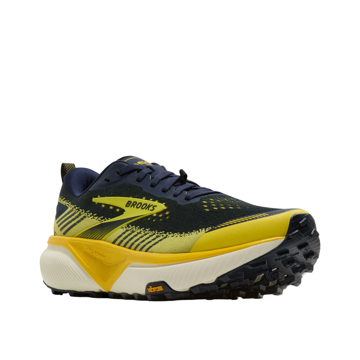 Brooks Mens Cascadia 20 - Navy/Cyber Yellow/Grey - Trail - AW26