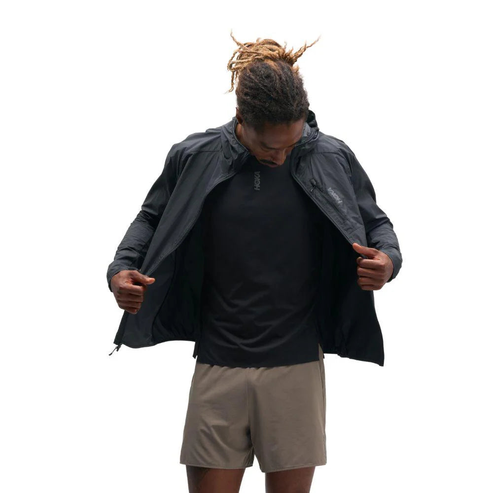 Hoka Mens Skyflow Wind Jacket - Black - AW26
