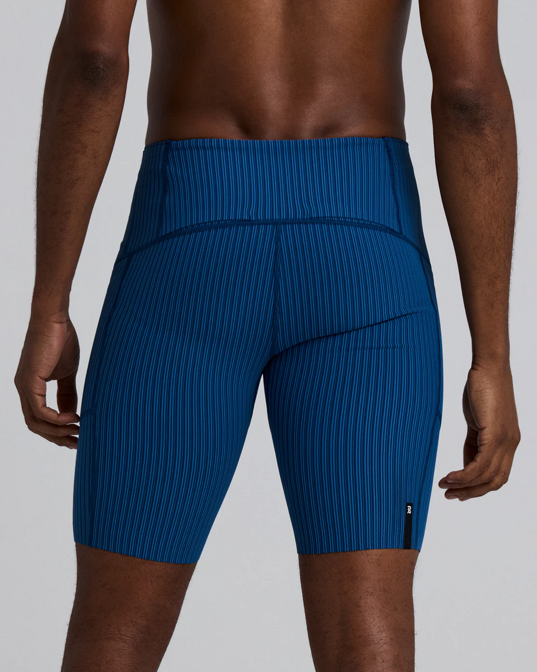 Bandit Mens Striped Cadence™  7" Pocket Half Tights - Ink Blue/ Aegean - SS26