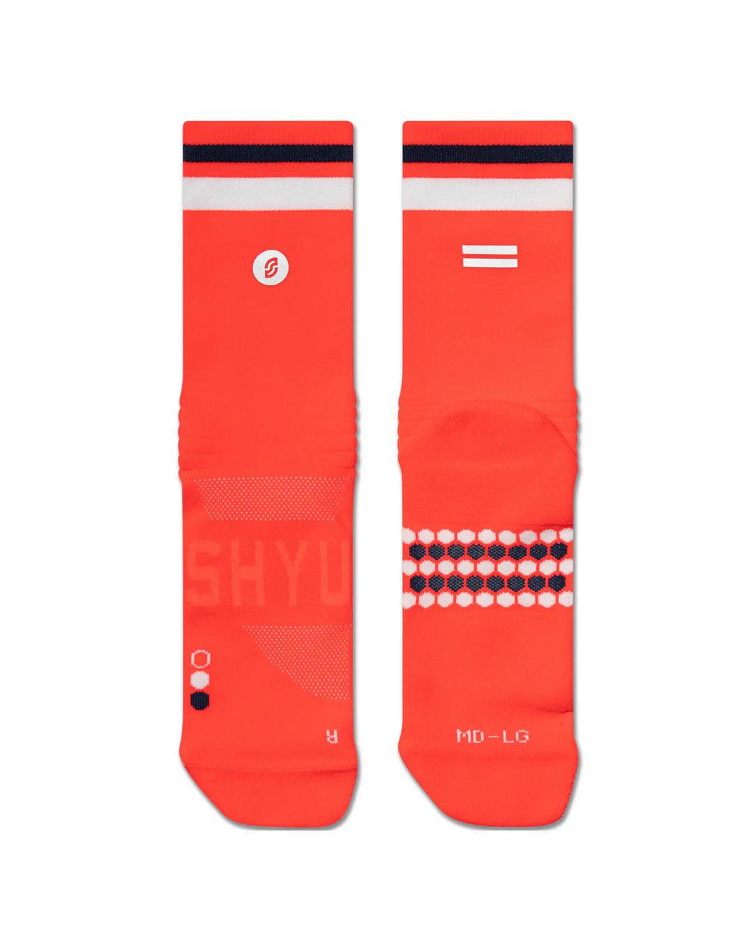 SHYU Racing Half Crew Socks - Poppy/White/Pencil