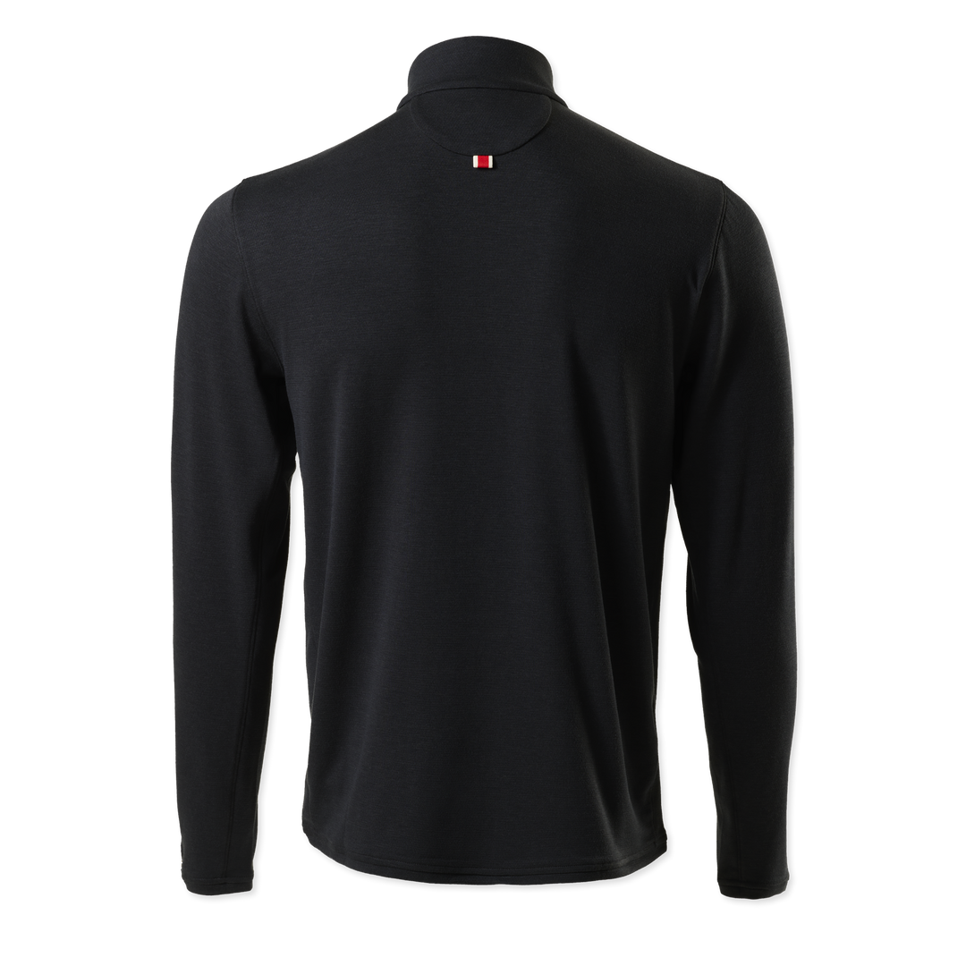 Tracksmith Mens Quarter Zip - Black - AW25