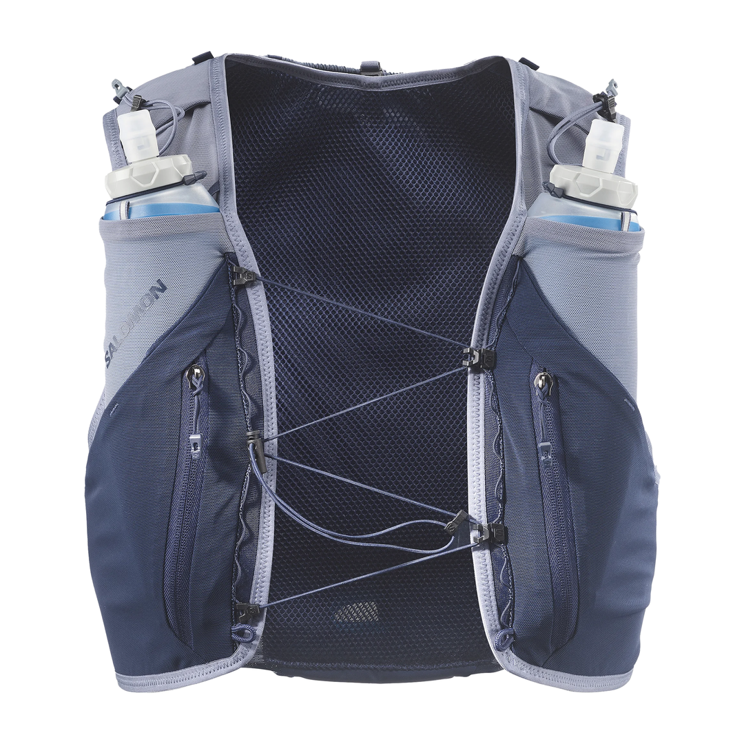 Salomon ADV Skin 12 Unisex Gradient Weste mit Flaschen – Maritimes Blau/Grisaille