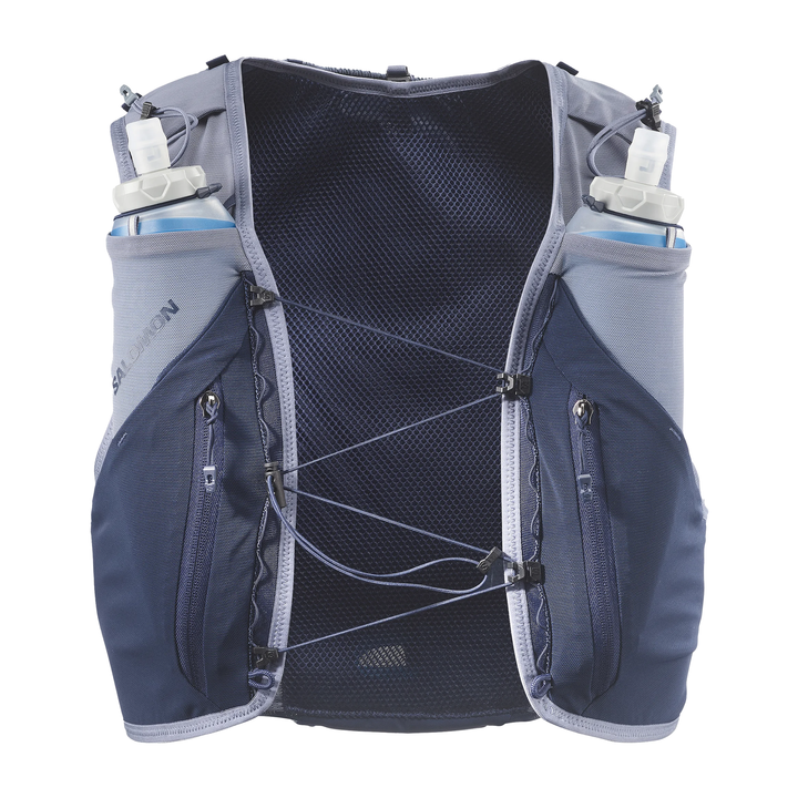 Salomon ADV Skin 12 Unisex Gradient Weste mit Flaschen – Maritimes Blau/Grisaille