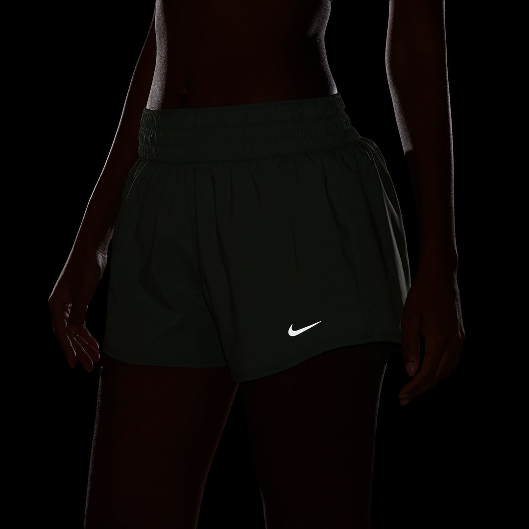 Nike One Women's Dri-FIT Mid-Rise 3in Brief-Lined Shorts - Steam/White