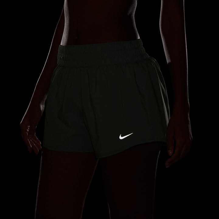 Nike One Women's Dri-FIT Mid-Rise 3in Brief-Lined Shorts - Steam/White