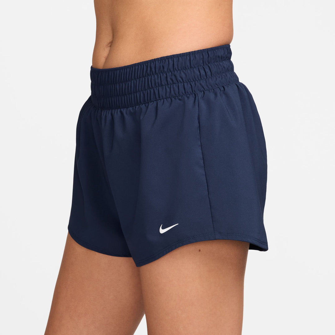 Nike One Women's Dri-FIT Mid-Rise 3in Brief-Lined Shorts - Midnight Navy/Reflective Silver