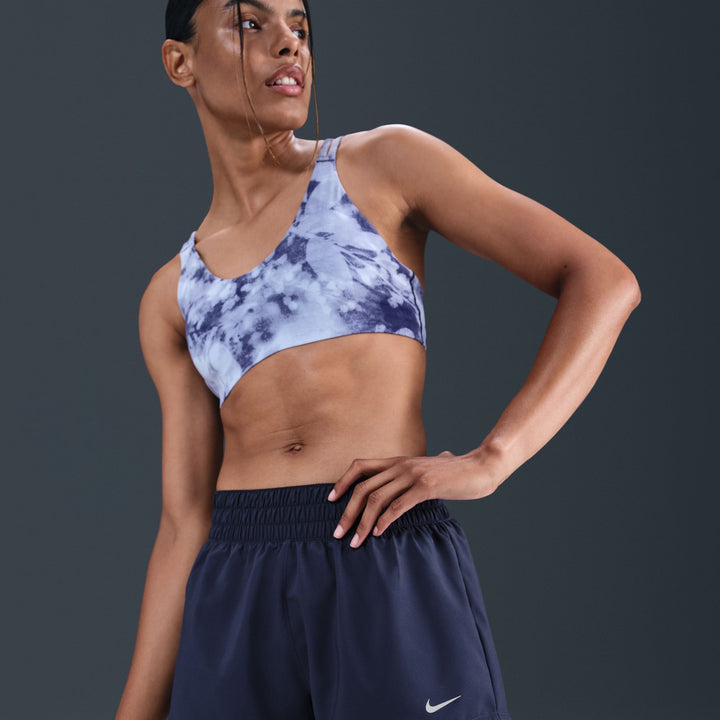 Nike One Women's Dri-FIT Mid-Rise 3in Brief-Lined Shorts - Midnight Navy/Reflective Silver