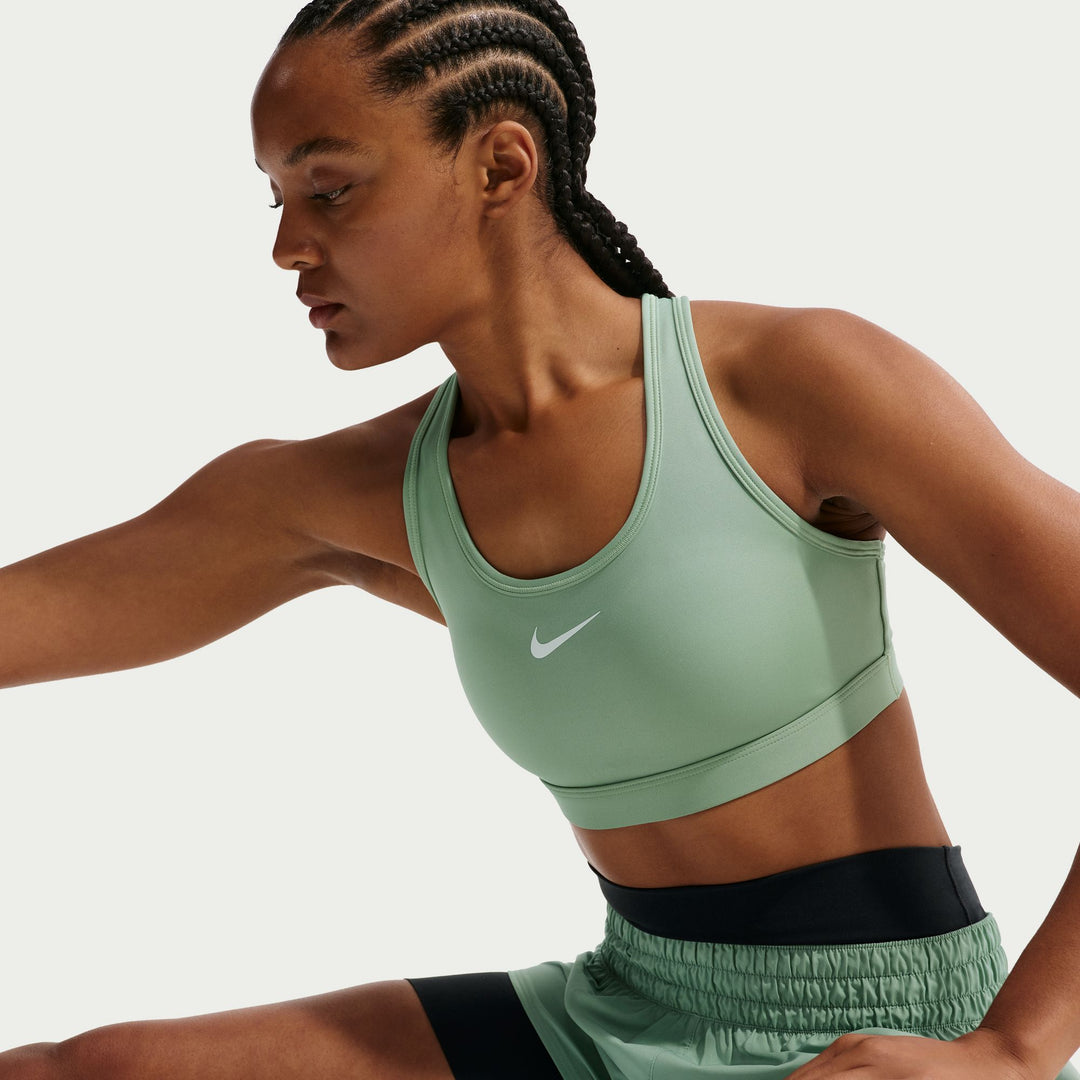 Nike Swoosh Womens Medium Support Padded Sports Bra - Steam/White - SP26