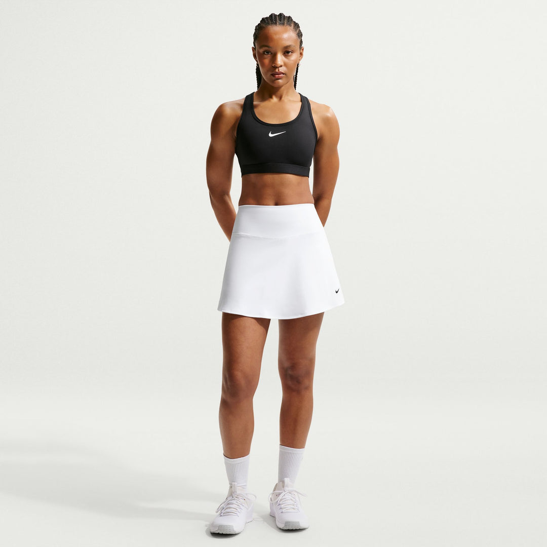 Nike Swoosh Womens Medium-Support Padded Sports Bra - Black/White - HO26