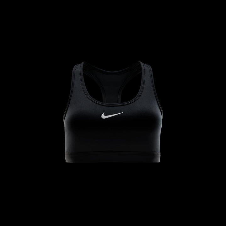 Nike Swoosh Womens Medium-Support Padded Sports Bra - Black/White - HO26