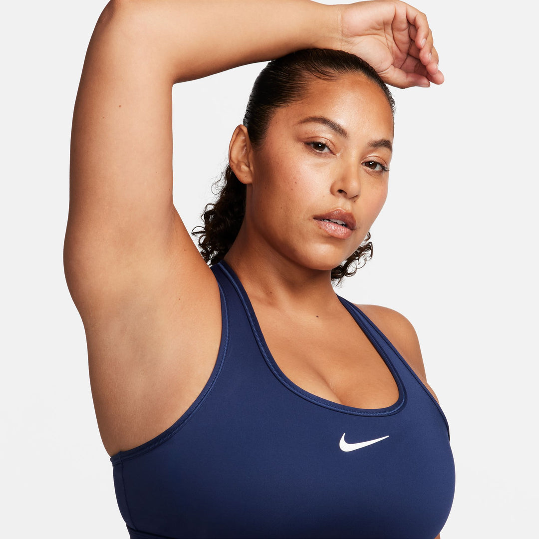 Nike Womens Medium Support Padded Sports Bra - Midnight Navy/White