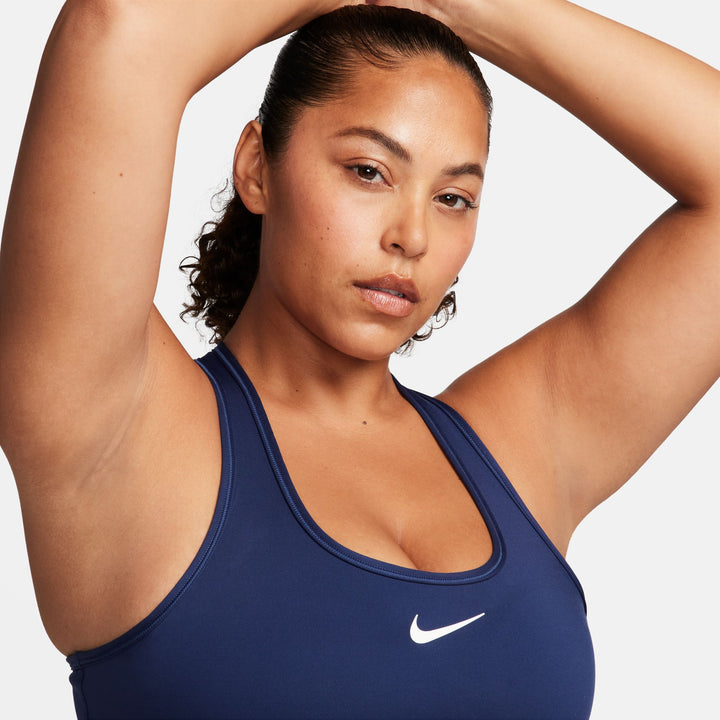 Nike Womens Medium Support Padded Sports Bra - Midnight Navy/White