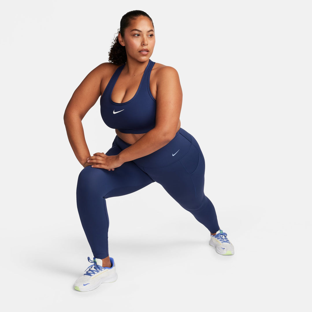 Nike Womens Medium Support Padded Sports Bra - Midnight Navy/White
