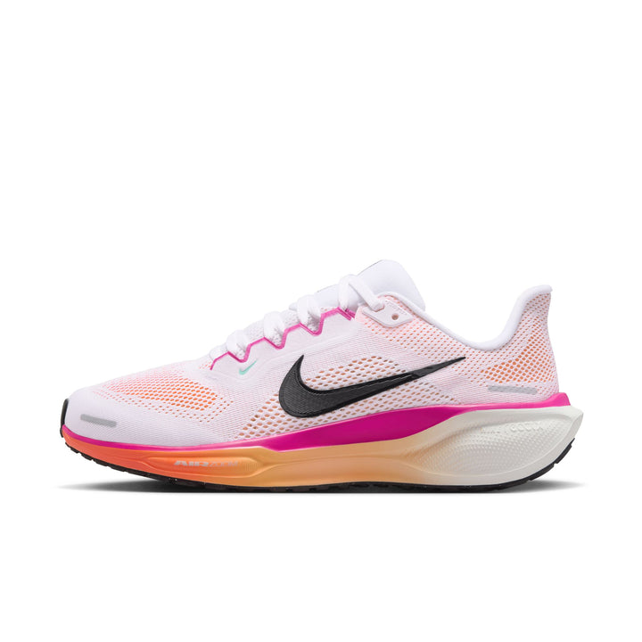 Nike Womens Pegasus 41 - White/Black/Fire Pink/Orange Pulse - Neutral - HO25